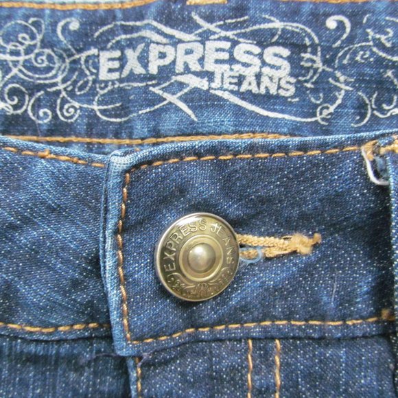 Express Distressed Denim Jean Shorts Cuffed Size 2 - Picture 4 of 5